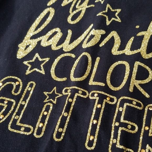 Girls glitter shirt. Sz large 10 12 - Picture 2 of 3